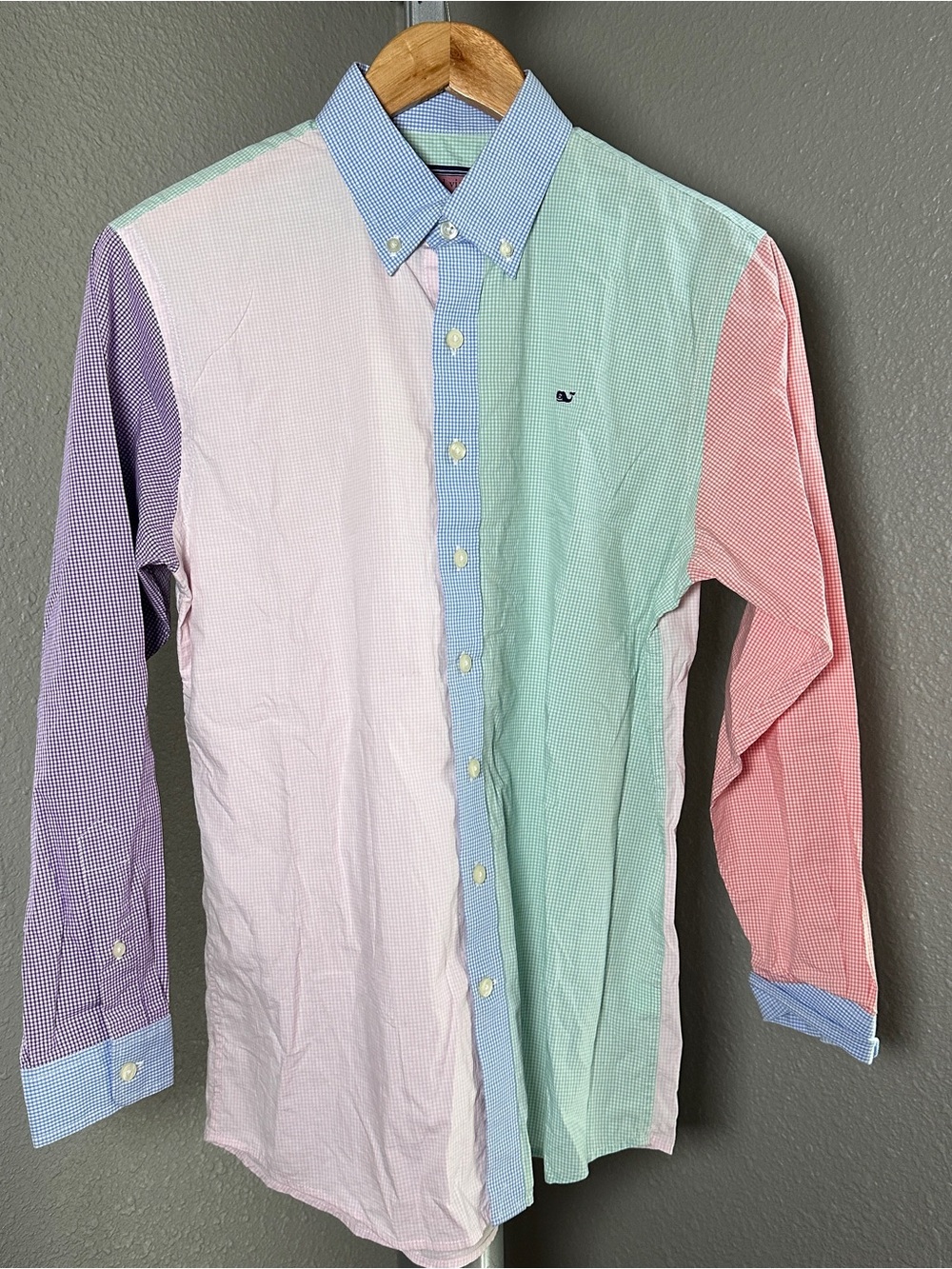Vineyard Vines Pastel Patchwork Button-Down Shirt - Pink, Blue, Green, Purple